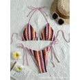 thumbnail image 4 of Top-kevin Women's Bikini Sets Beads Triangle Swimsuits 2 Piece String High Cut Cheeky Bathing Suits, 4 of 12