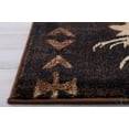 thumbnail image 4 of Handcraft Rugs Cabin Rug  Lodge, Cabin Nature and Animals Area Rug  Modern Nature Pattern Cabin Area Rug  Abstract, Chocolate Brown/Beige-Fishing Tools/ Fish/ Deer8x10 feet, 4 of 7