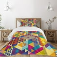 thumbnail image 3 of Ambesonne Colorful Quilted Bedspread Set 2 Pcs, Modern Triangles, Twin Size, Multicolor, 3 of 6