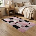 thumbnail image 2 of ODIKA Pink Contemporary Geometric Abstract Mosaic Notched Rectangle Easy Care Kids Safe for Small Living Room, Playroom, Bedroom, 2 of 7