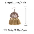 thumbnail image 4 of HOOUN Fashion Women Bohemian Earrings Long Tassel Fringe Drop Dangle Ear Stud Jewelry-Green, 4 of 4