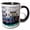 Black/White, variant on 3drose, Italy, Venice, Buildings Along the Grand Canal with Gondolas Parked, 11oz Two-tone Red Mug