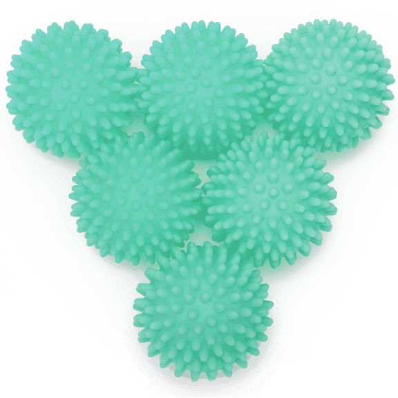 S&T INC. Reusable Laundry Dryer Balls, Soften and Fluff Laundry, Blue, 2.5 in, 6 Pack