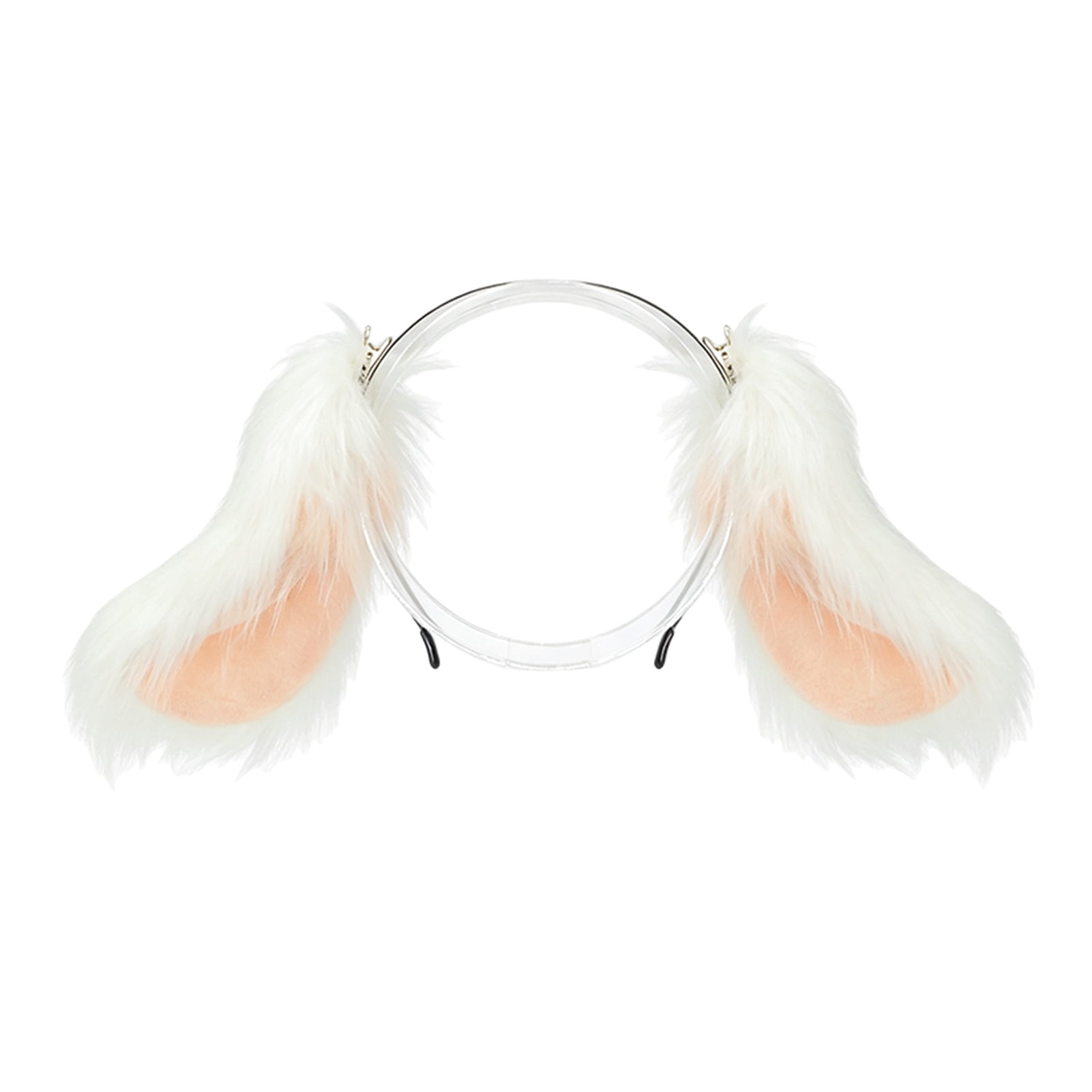Adjustable Plush Dog Ears and Tail Headband Set Faux Fur Animal Cosplay Party Costume Accessory