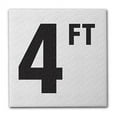 thumbnail image 1 of Aquatic Custom Tile - Ceramic 4FT Pool Sign Depth Marker, 5.8"x5.8" w/ 4" Font Pool Signs, Abrasive Non-Slip Finish Markers, Swimming Pool Safety Signage for Concrete Deck & Inground Pool, Made in USA, 1 of 4