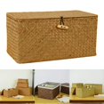 thumbnail image 3 of ruzhgo Storage Basket With Lid Woven Rattan Sundries Storage Storage Bins Laundry blankets toy storage Rattan Box Wicker Basket XS, 3 of 8