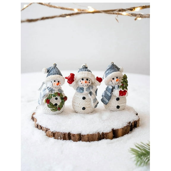 Snowman Ornament under $5! Cagogo Christmas Snowman Bear Desktop Ornament, Resin Snow Scene Figurine, Cute Winter Decor for Tabletop, Christmas Village Prop, Holiday Desk Decor for Office Home