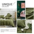 thumbnail image 5 of Simple&Opulence 100% Linen Duvet Cover Set with Washed-French Flax-3 Pieces Solid Color Basic Style Bedding Set-Breathable Soft Comforter Cover with 2 Pillowshams (Olive Green, Queen), 5 of 8