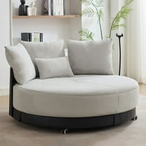 Aukfa 52 in Swivel Accent Chair, Oversized Barrel Chair Read Chair Lounge, 4 Pillows, Gray