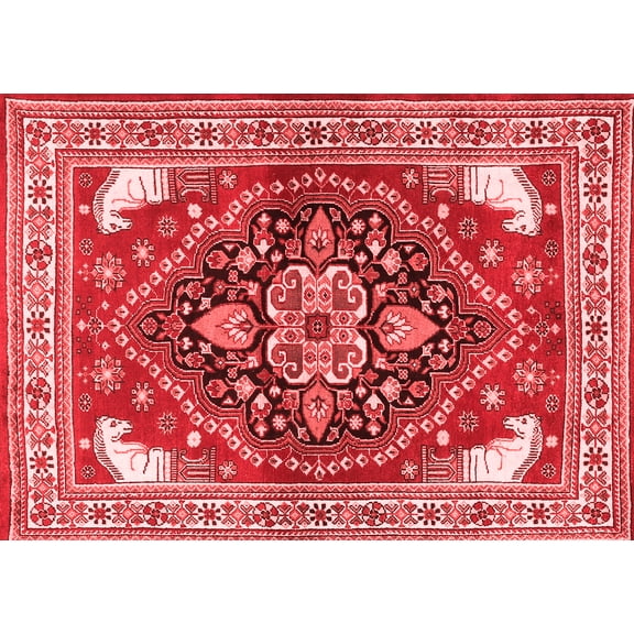 Ahgly Company Indoor Rectangle Persian Red Traditional Area Rugs, 5' x 7'