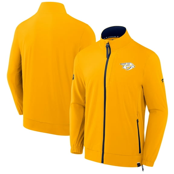 Men's Fanatics  Gold Nashville Predators Authentic Pro Rink Coaches Full-Zip Jacket