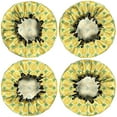 thumbnail image 2 of Shower Caps,Yellow Lemon Slices Green Pattern Waterproof Shower Cap for Women 4 Pieces,Double Reusable Hair Cover for Shower PEVA Elastic Stretch Hem, 2 of 7