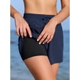 thumbnail image 3 of Asoul Womens High Elastic Waisted Swim Bottoms Mesh Board Shorts Drawstring Swim Shorts with Pocket, 3 of 6