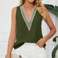 thumbnail image 5 of Sngxgn Women's Camisole Tank Top V Neck Camisole Summer Casual Sleeveless Blouse Basic Tank Shirt(Green,XL), 5 of 6