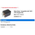 thumbnail image 2 of Wiper Relay - Compatible with 1989 - 1991 Peugeot 405 1990, 2 of 2