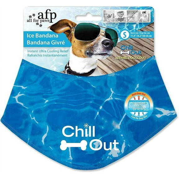 All For Paws Chill-Out Instant Cooling Dog Ice Bandana for Summer, Small
