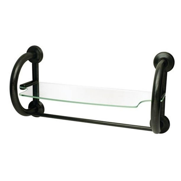Grabcessories 61037 3in1 Grab Bars with Towel Bar and Shelf, Oil