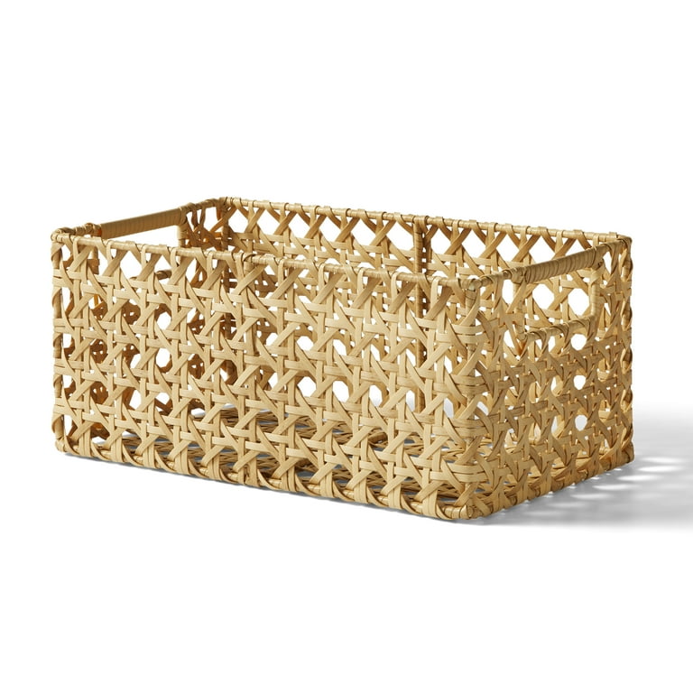 Better Homes & Gardens Natural Cane Weave Basket Set, 2-Piece