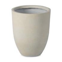 Ash & Ember 18" Laurel Satin Ivory Planter, Lightweight Fiberstone Composite with Weather-Resistant Finish