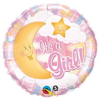 18 inch It's a Girl Celestial Pink Foil Mylar Balloon - Party Supplies Decorations