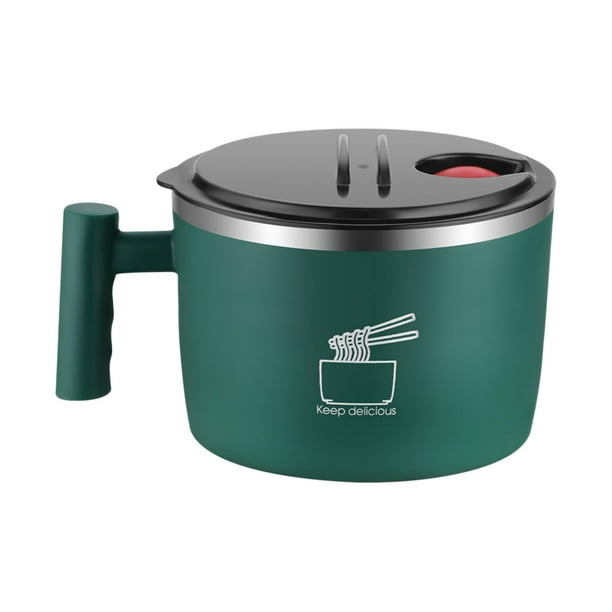 Tazón de ramen estilo japonés de gran capacidad de 1000 ml, tazones de sopa tailandesa con soporte para teléfono Verde
