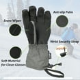 thumbnail image 3 of Solaris Ski Gloves, Winter Warm 3M Insulation Waterproof, Skiing, Snowboarding, Gifts, Men, Black, 3 of 7
