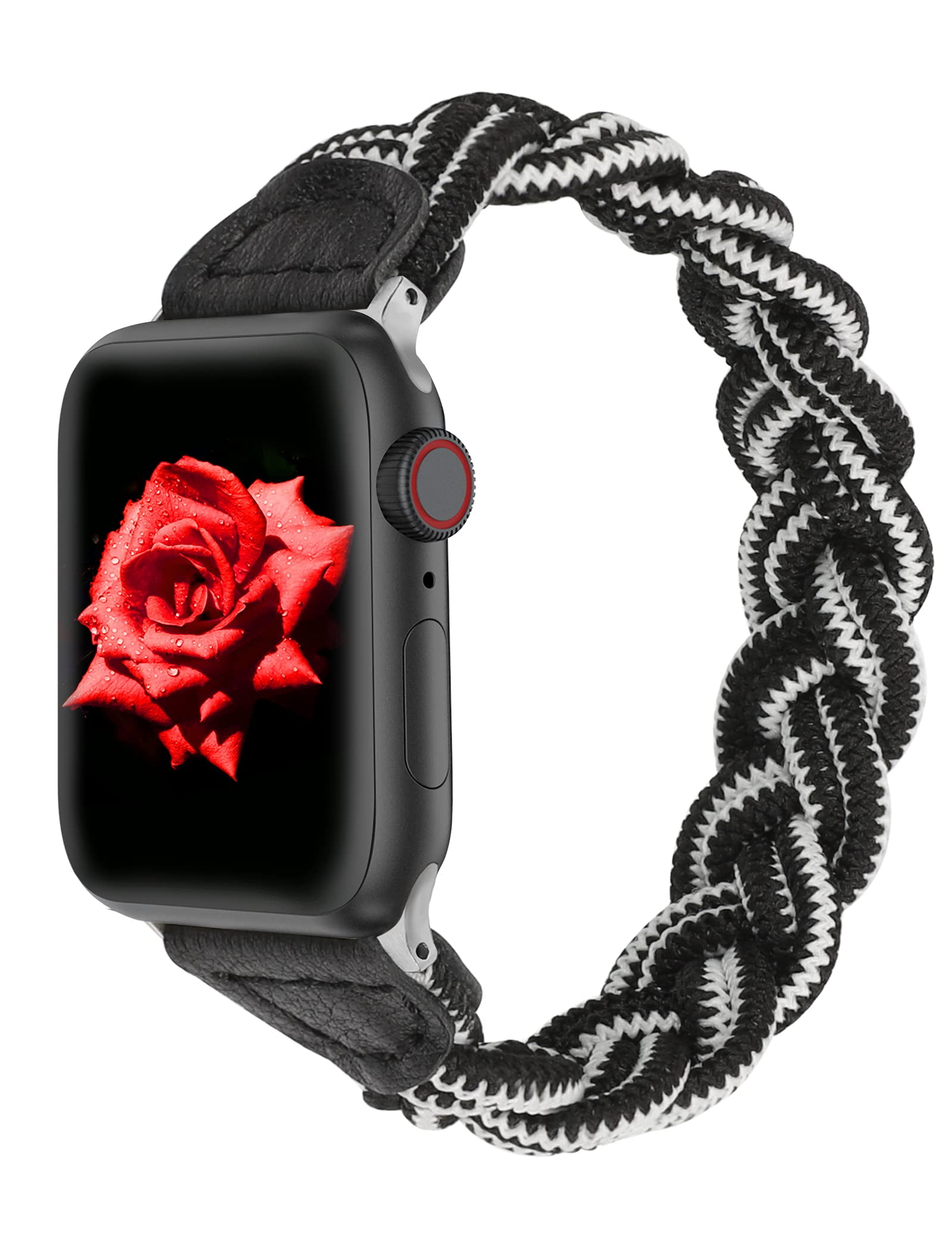 Wearlizer Compatible with Apple Watch Band 38mm 40mm 41mm Slim Elastic  Braided Solo Loop Strap Wristband Stretchy Woven Bracelet Accessories for  iWatch Series SE