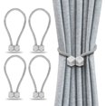 thumbnail image 1 of Paquete de 4 alzapaños magnéticos para cortinas, alzapaños decorativos para cortinas de ventanas, prácticos alzapaños de cuerda drapeada estilo octágono (gris) JAMW Sencillez, 1 of 5