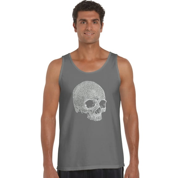 LA Pop Art Men's Word Art Tank Top - Dead Inside Skull
