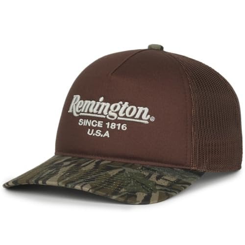 Remington Mossy Oak Treestand Trucker Hat – Structured Pro Round Hunting Cap with Mesh Back, Adjustable Snapback, One Size