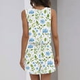 thumbnail image 5 of WTOBBY Women's Fashion Summer Two Piece Outfit Floral Print Sleeveless Cropped Top and High Waist Shorts Set with Pockets Casual Bodysuit for Comfort ,Green L, 5 of 5