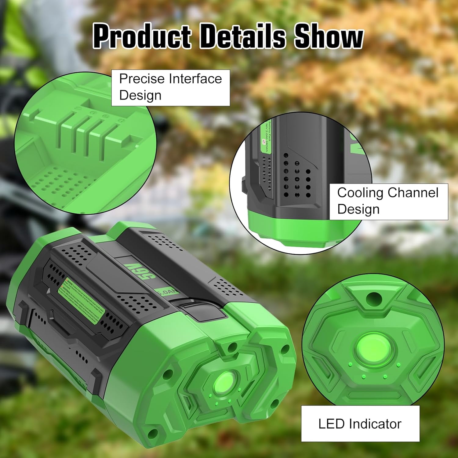 56V 5.0Ah Battery Compatible for 56V EGO Battery BA2800T BA2800 BA4200 BA1400 Compatible with EGO 56-Volt CS1604 CS1804 Power Cordless Tools(Not Made in EGO