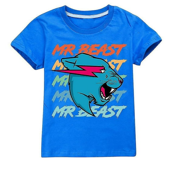 Kids Boys Mr Beast Lightning pet Short Sleeve Cotton T-shirt Casual Tee Shirts Tops PulloverYOUYOU