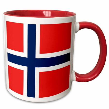 3dRose Flag of Norway - Norwegian red blue white Scandinavian Nordic Cross - Scandinavia world country - Two Tone Red Mug, (Best Way To Travel Scandinavian Countries)