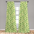 thumbnail image 5 of Ambesonne Irish Curtains, Checkered Retro Shamrocks, Pair of 28"x63", Multicolor, 5 of 5