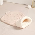 thumbnail image 6 of Winter Warm Semi-Enclosed Cat Bed Tunnel | Soft Plush Fleece, Reversible Design, 21.6x17.7 in | Indoor Cozy Hideaway for Small Pets, Portable, Pink or Beige, Durable Polyester, 6 of 6