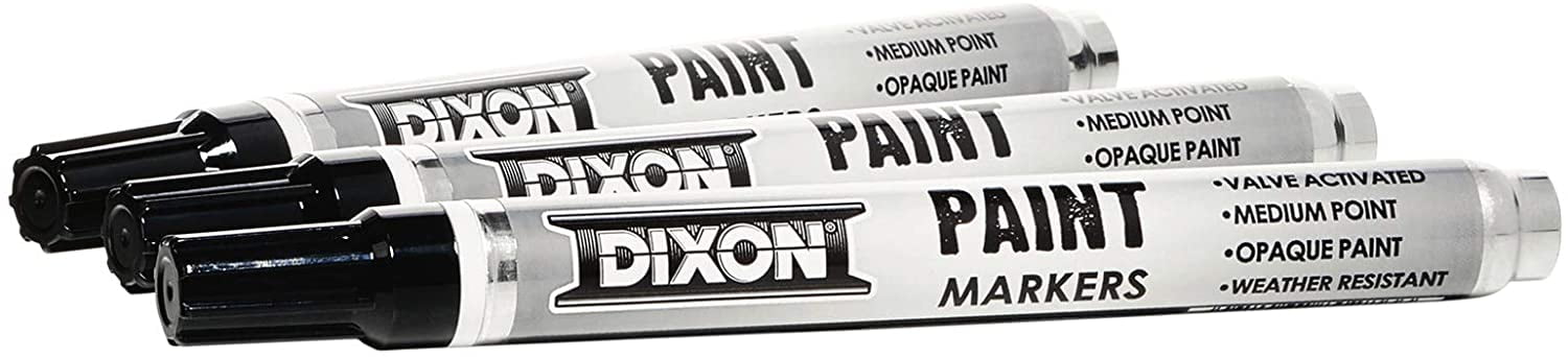 Dixon 80227D Paint Marker Black Valve Action Tip 12 Per Pack