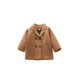 thumbnail image 2 of Baby Woolen Coat with Plaid Pattern, Double Breasted Pocket Decoration Spring Clothing, 2-7 Years, 2 of 5
