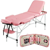 Alden Design 3-Fold Adjustable Aluminum Massage Table, 84", Pink