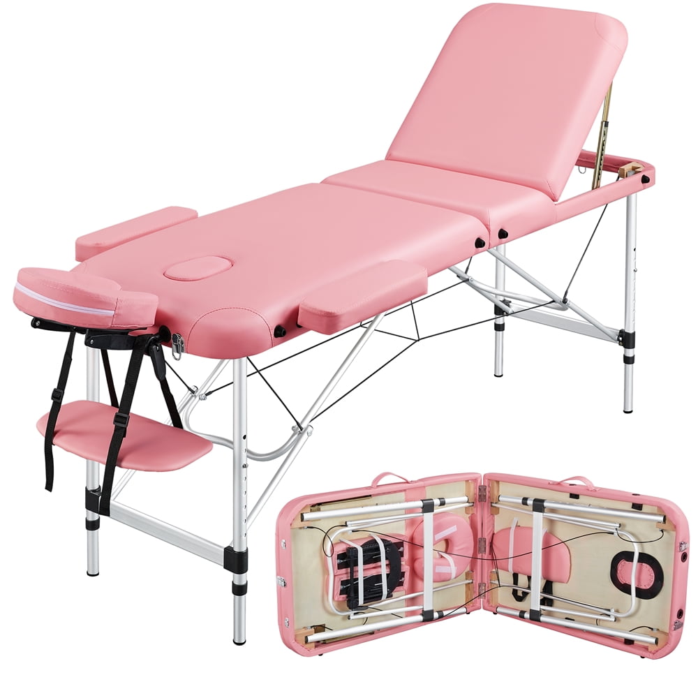 SmileMart 84" Portable Adjustable Aluminum 3Section Massage Table with