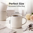 thumbnail image 3 of Onader 4-Pieces Coffee Mugs Set, Water Cups with Large Handle, 12 oz Ceramic Mugs Suitable for Tea Milk Latte, Stain-Resistant & Microwave Safe, Speckle White, 3 of 8