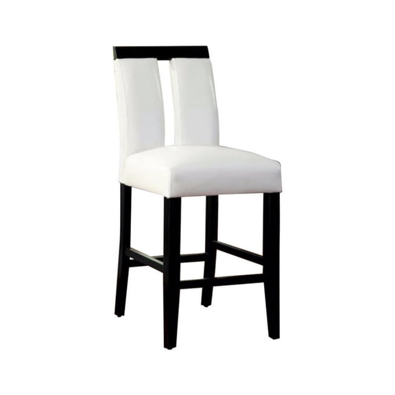 Luminar II Contemporary Counter Height Chair White And Black Finish Set of 2 - Saltoro Sherpi