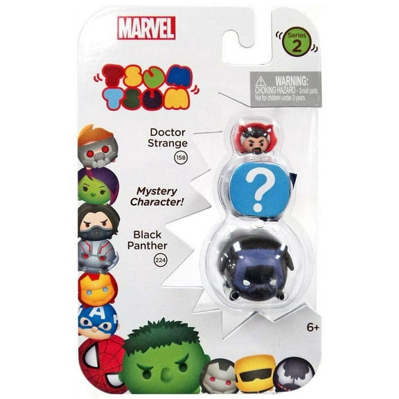Marvel Tsum Tsum Series 2 Doctor Strange & Black Panther Mini Figure, 3 Pack