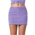 thumbnail image 2 of Rezuofi 1 Pcs Women's Tulip Hem Shirred Washed Casual Bodycon Short Jean Denim Skirt, 2 of 6