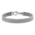 thumbnail image 3 of Sterling Silver Rhodium-plated Polished 7.5in 8mm Mesh Woven Bracelet, 3 of 6