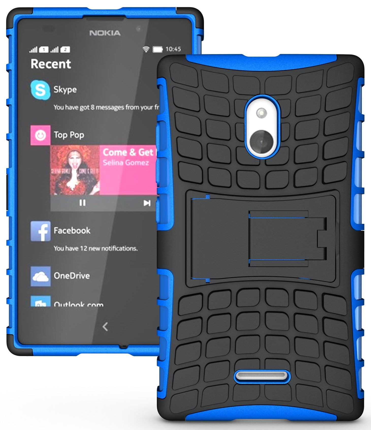 NAKEDCELLPHONE BLUE GRENADE RUGGED TPU SKIN HARD CASE COVER STAND FOR