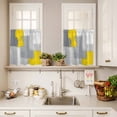 thumbnail image 3 of Abstract Art Curtain Valances Set Yellow Grey Graffiti Painting Mottled Texture Kitchen Curtains 36&nbsp;inch Length Rod Pocket Valance and Tiers 3 Piece Set Small Bedroom Bathroom Laundry Decor, 3 of 9