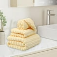 thumbnail image 4 of JGJJUGN Velvet Candy Striped Bath Towel Set - Soft Absorbent Face Wash Towels - Thickened Plush Bathroom Towels - Travel and Home Use - 3 Piece Gift Package - Stylish Color Options, 4 of 6