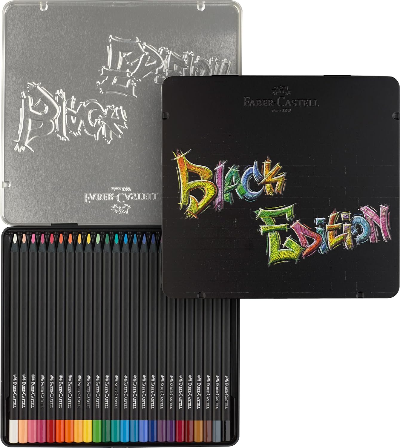 Faber-Castell Coloring Pencils - Black Edition - Tin of 24