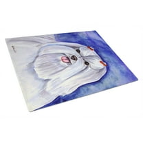 Caroline's Treasures Maltese Glass Cutting Board Large